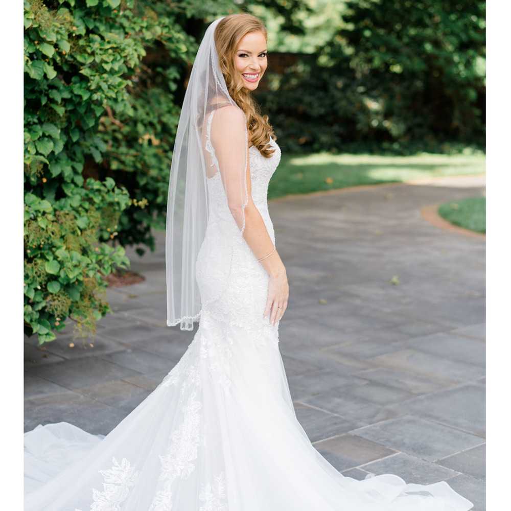 Calla Blanche Farrah Mermaid Beaded Wedding Dress Size 8 - Picture 9 of 9